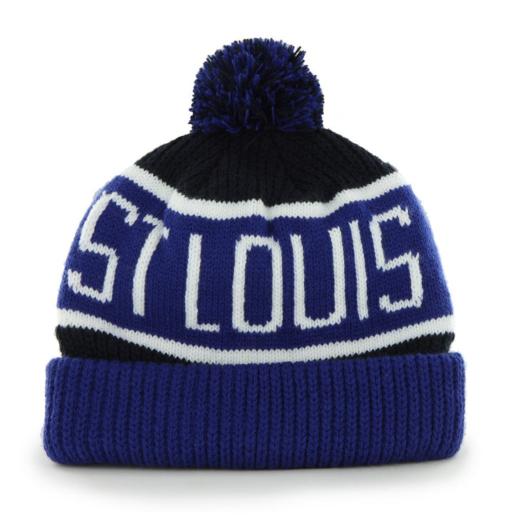 ST. LOUIS BLUES '47 BRAND NOTE LOGO CALAGARY POM KNIT - NAVY Knit '47 Brand