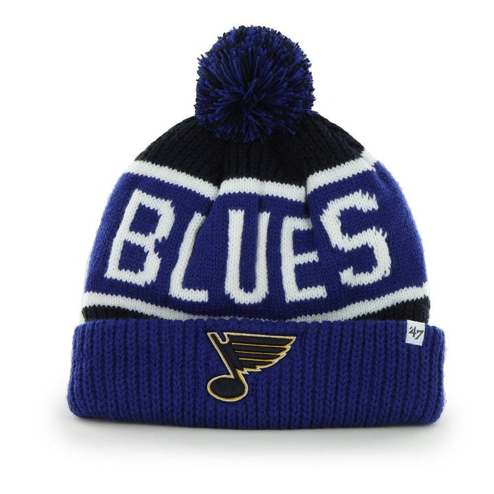 ST. LOUIS BLUES '47 BRAND NOTE LOGO CALAGARY POM KNIT - NAVY Knit '47 Brand