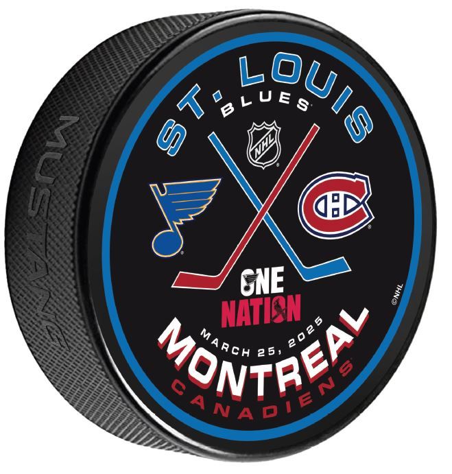 ST. LOUIS BLUES ONE NATION MATCH-UP PUCK - 3 INCHES Puck Mustang Products
