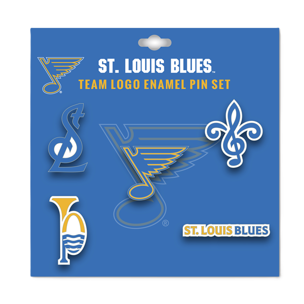 ST. LOUIS BLUES PSG LOGO ENAMEL COLLECTOR PIN SET - MULTICOLOR Collector Pins STL Authentics