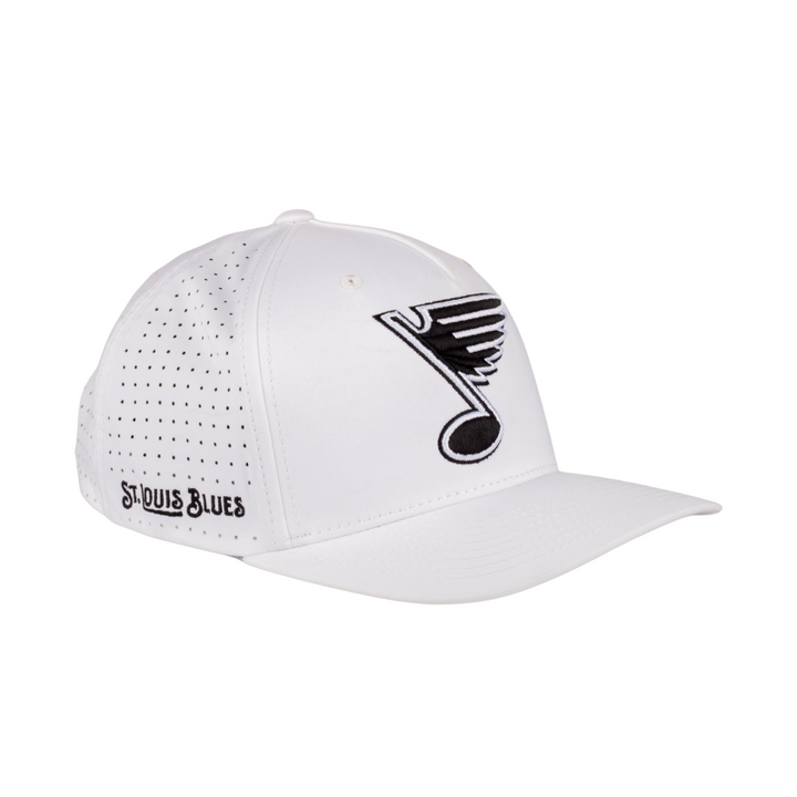 ST. LOUIS BLUES CAPX NOTE LOGO PERFORMANCE SNAPBACK - WHITE Adjustable Cap CapX