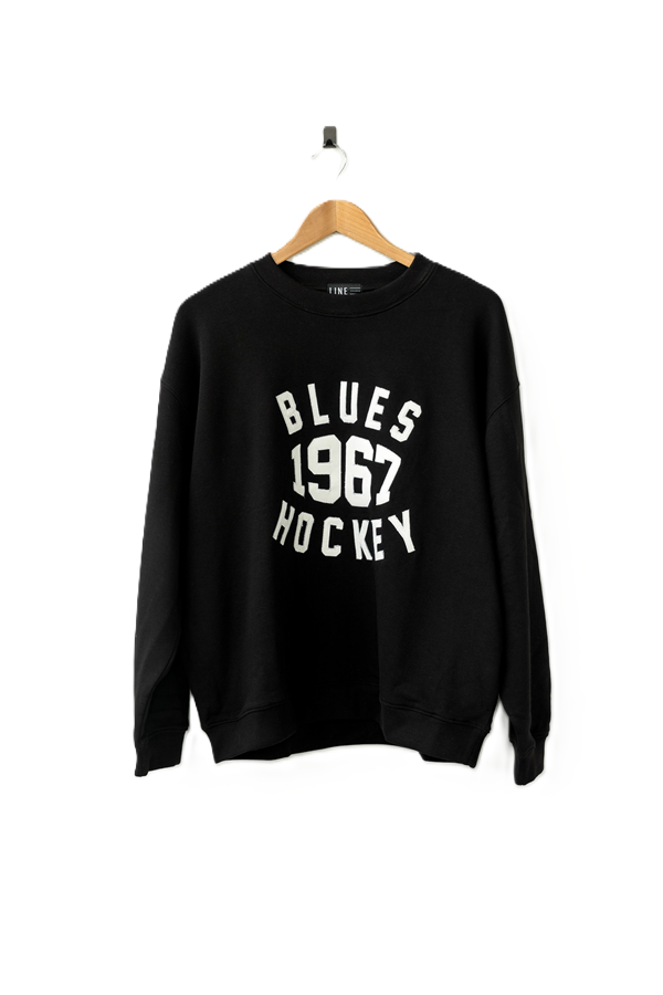 ST. LOUIS BLUES LINE CHANGE WOMEN'S NOSTALGIC CREW - BLACK Sweatshirt Line Change