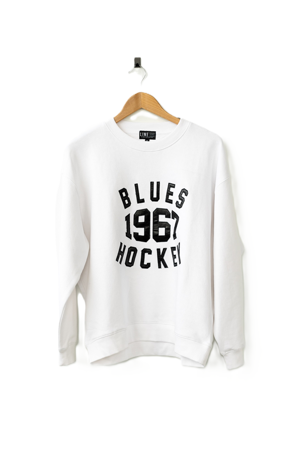 ST. LOUIS BLUES LINE CHANGE WOMEN'S NOSTALGIC CREW - WHITE Sweatshirt Line Change