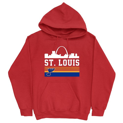 ST. LOUIS BLUES SERIES SIX RETRO SKYLINE HOODIE - RED Hoodie Series Six