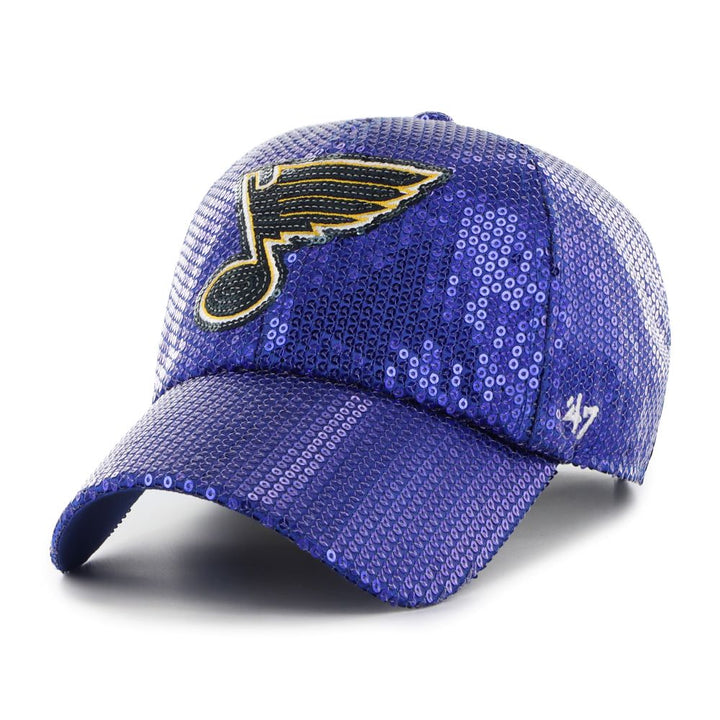 ST. LOUIS BLUES ’47 BRAND WOMEN'S NOTE LOGO DAZZLE CLEAN UP HAT - ROYAL Adjustable Cap '47 Brand