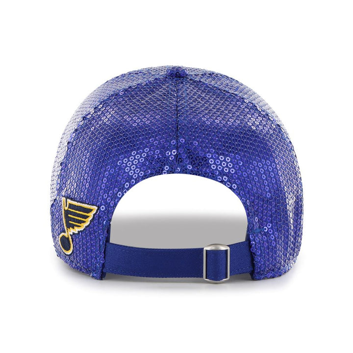ST. LOUIS BLUES ’47 BRAND WOMEN'S NOTE LOGO DAZZLE CLEAN UP HAT - ROYAL Adjustable Cap '47 Brand