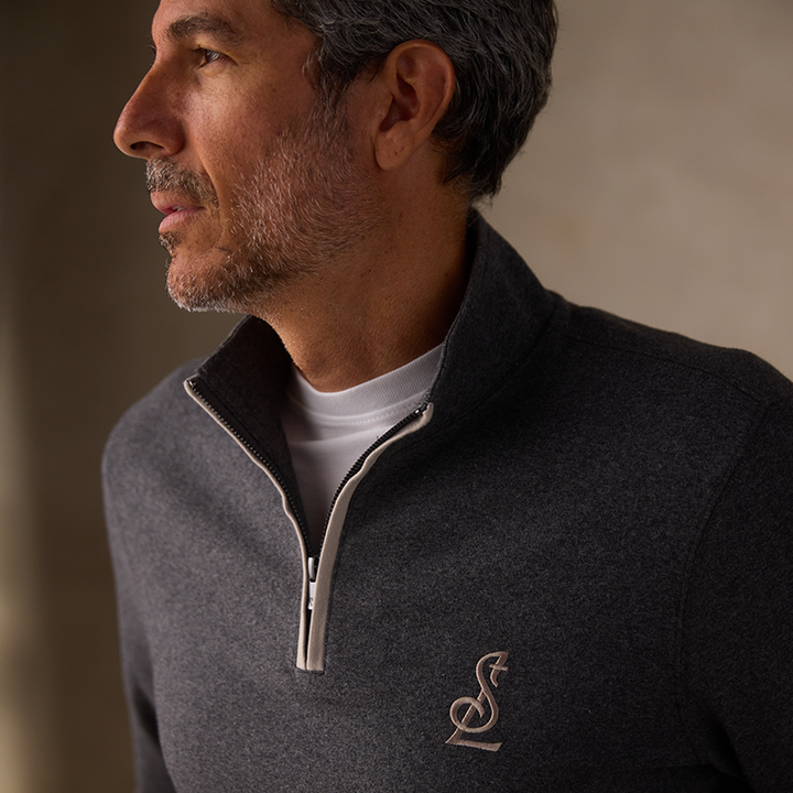 ST. LOUIS BLUES THE NORMAL BRAND STL LOGO ¼ ZIP – CHARCOAL Outerwear The Normal Brand