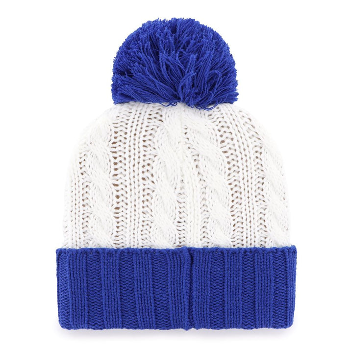ST. LOUIS BLUES '47 BRAND WOMEN'S NOTE LOGO FIRESIDE POM KNIT - WHITE/ROYAL Knit '47 Brand