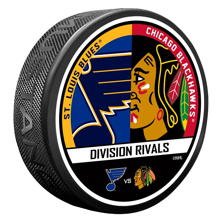 ST. LOUIS BLUES VS. CHICAGO BLACKHAWKS RIVALRY PUCK