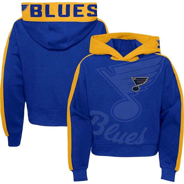 ST. LOUIS BLUES OUTERSTUFF GIRLS YOUTH RECORD SETTER HOODIE - ROYAL