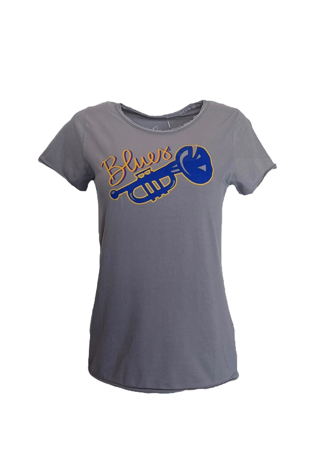 ST. LOUIS BLUES EMILY STAHL TRUMPET TEE - GREY T-shirt Lusso XS Grey