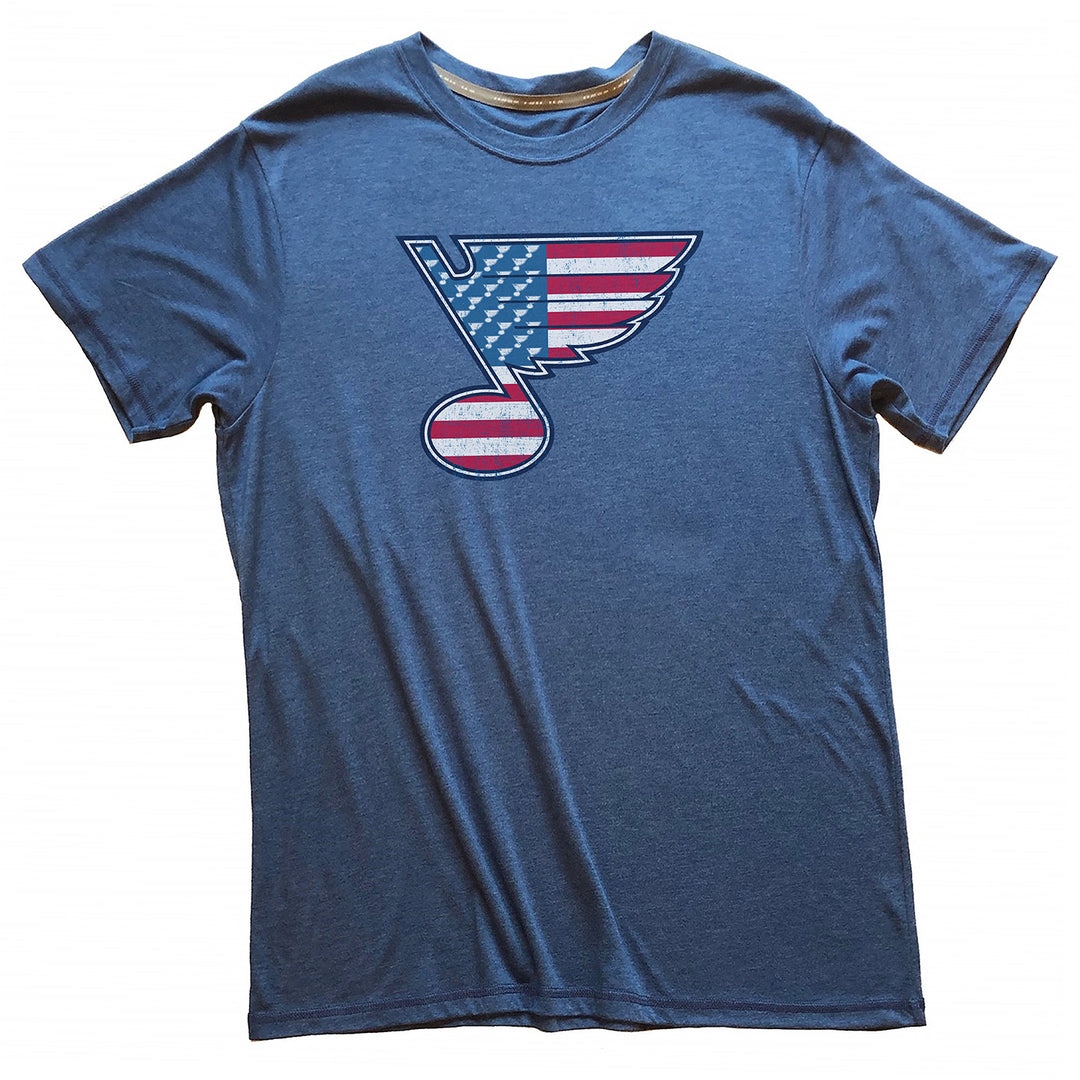 2LU Red White & Blue Note Tee - Royal - STL Authentics