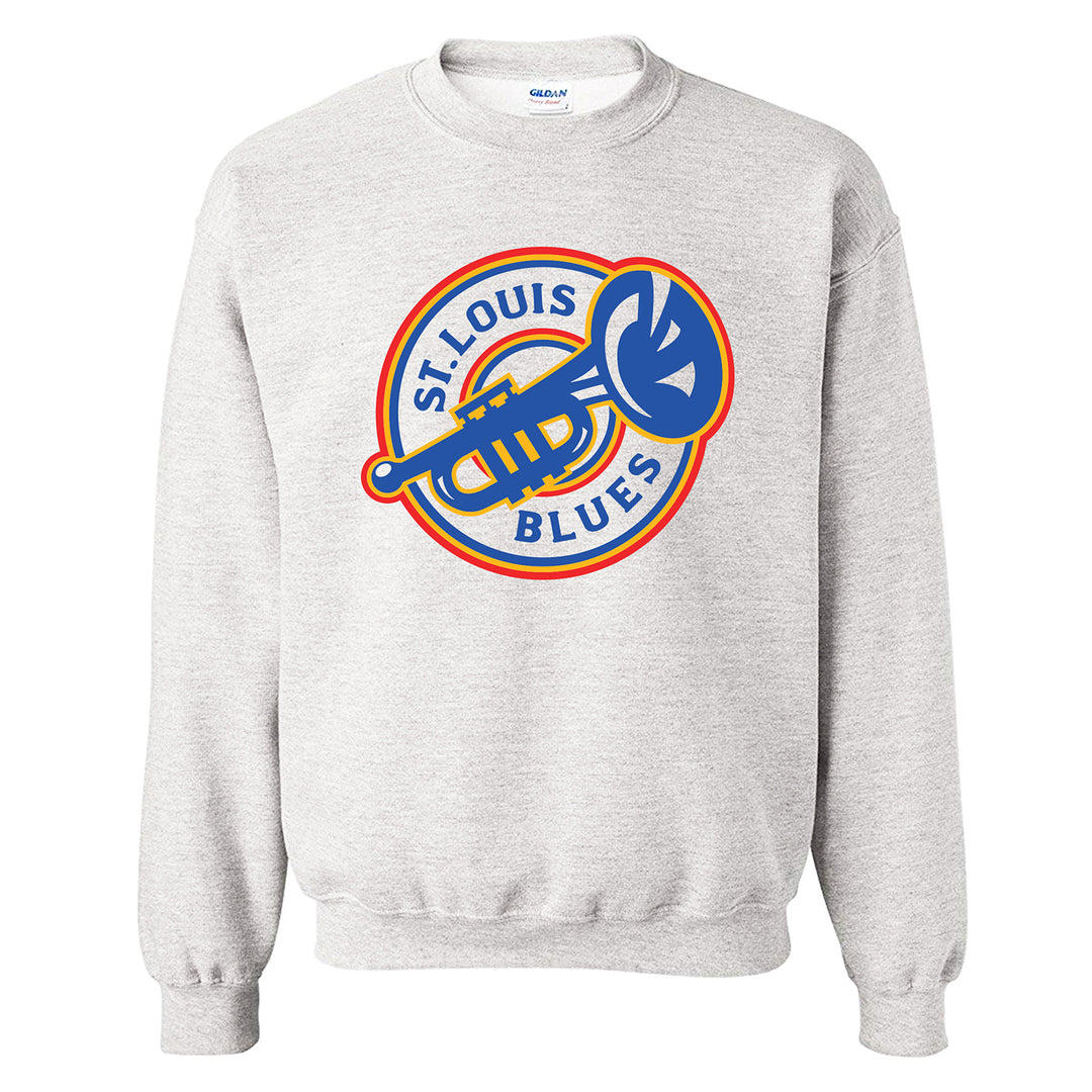 St. Louis Blues Series Six Heritage Trumpet Logo Fleece Crew - Grey - STL Authentics