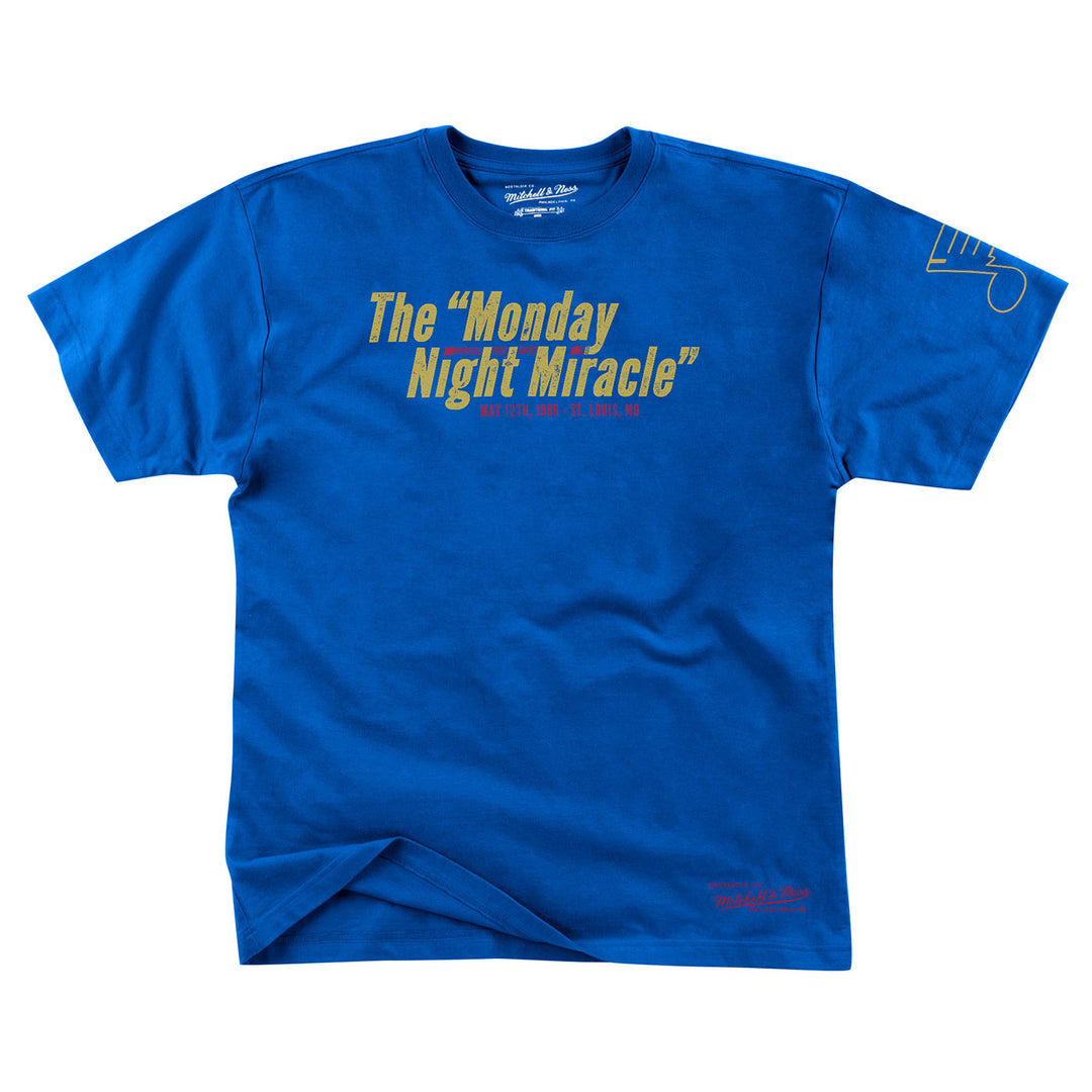St. Louis Blues Mitchell & Ness Monday Night Miracle Tee - Royal - STL Authentics