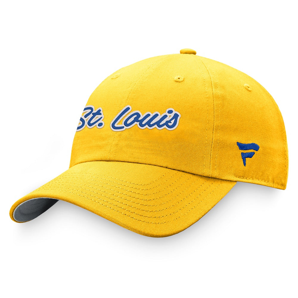 ST. LOUIS BLUES FANATICS WOMENS SCRIPT HAT - YELLOW – STL Authentics