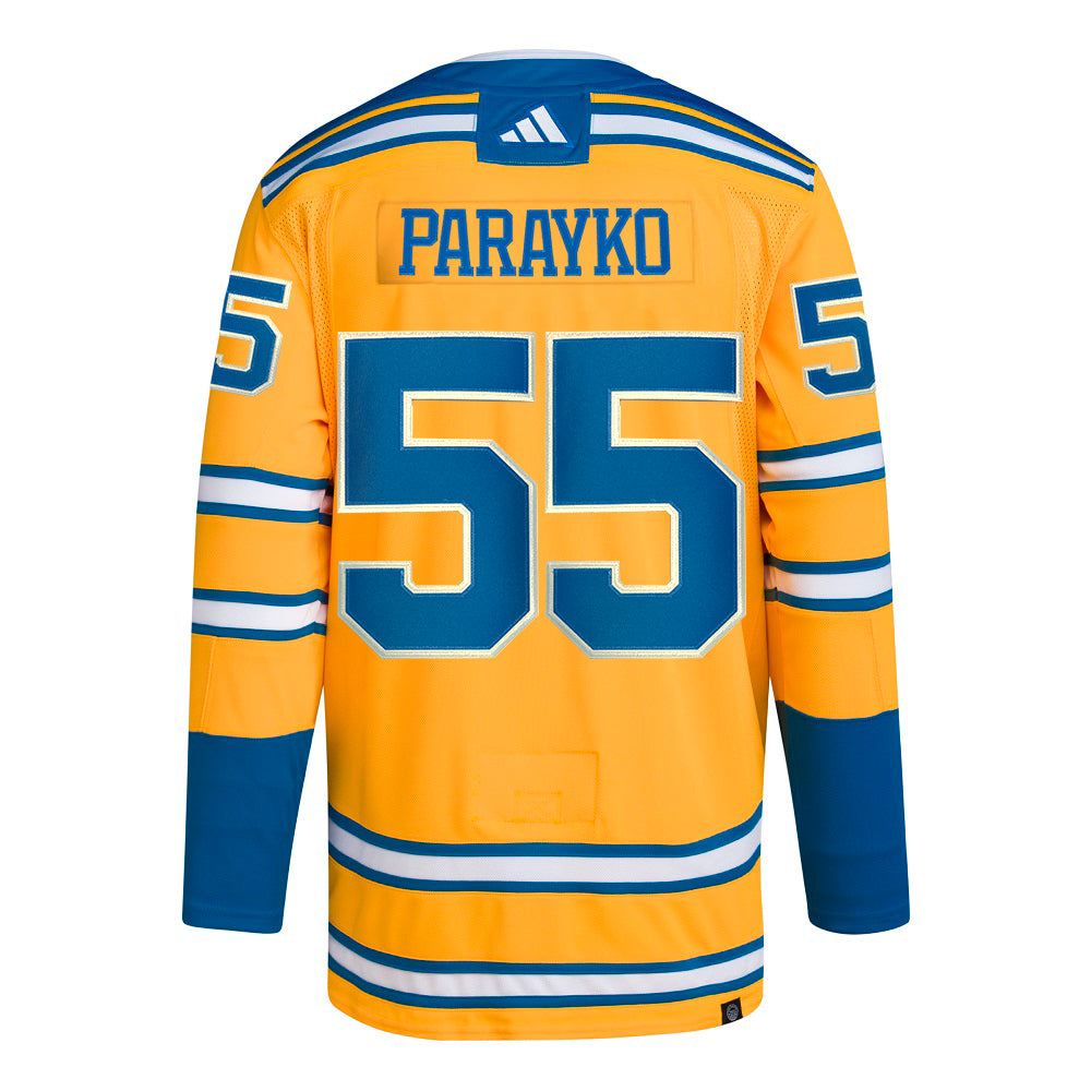 ST. LOUIS BLUES ADIDAS AUTHENTIC REVERSE RETRO PARAYKO 55 HEAT PRESS JERSEY