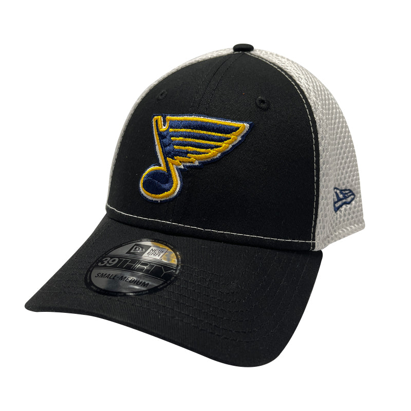 ST. LOUIS BLUES NEW ERA 39THIRTY NOTE FLEX HAT - BLACK WHITE