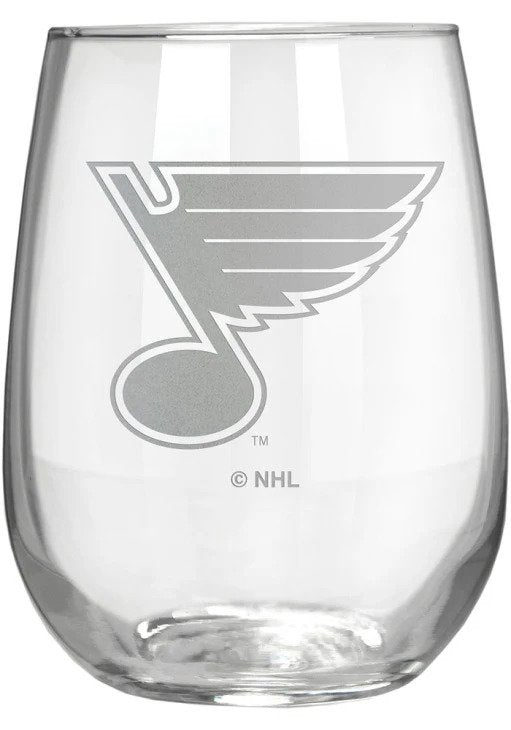 ST. LOUIS BLUES LOGO BRANDS SATIN ETCHED STEMLESS WINE GLASS Drinkware Boelter