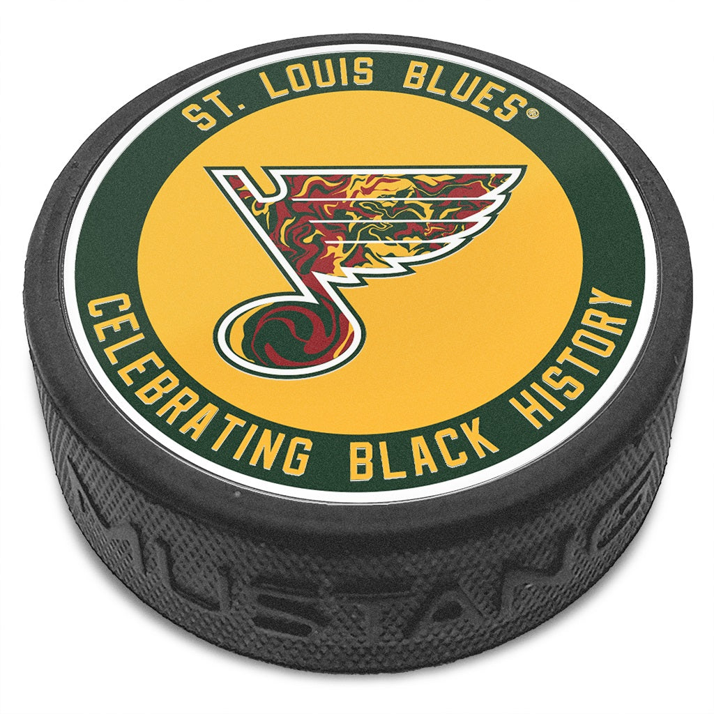 ST. LOUIS BLUES CELEBREATING BLACK HISTORY PUCK - 2023