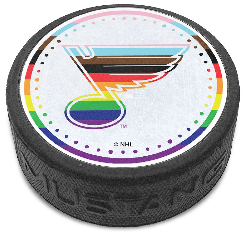 ST. LOUIS BLUES CIRCLE LOGO PRIDE PUCK Puck Mustang Products