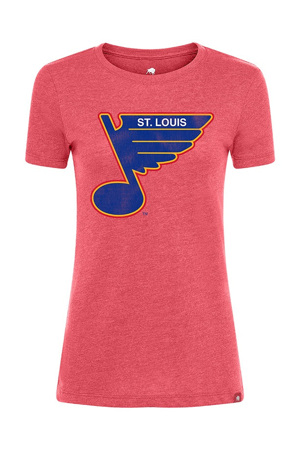 ST. LOUIS BLUES SPORTIQE WOMENS RETRO COMFY TEE - RED T-shirt Sportiqe