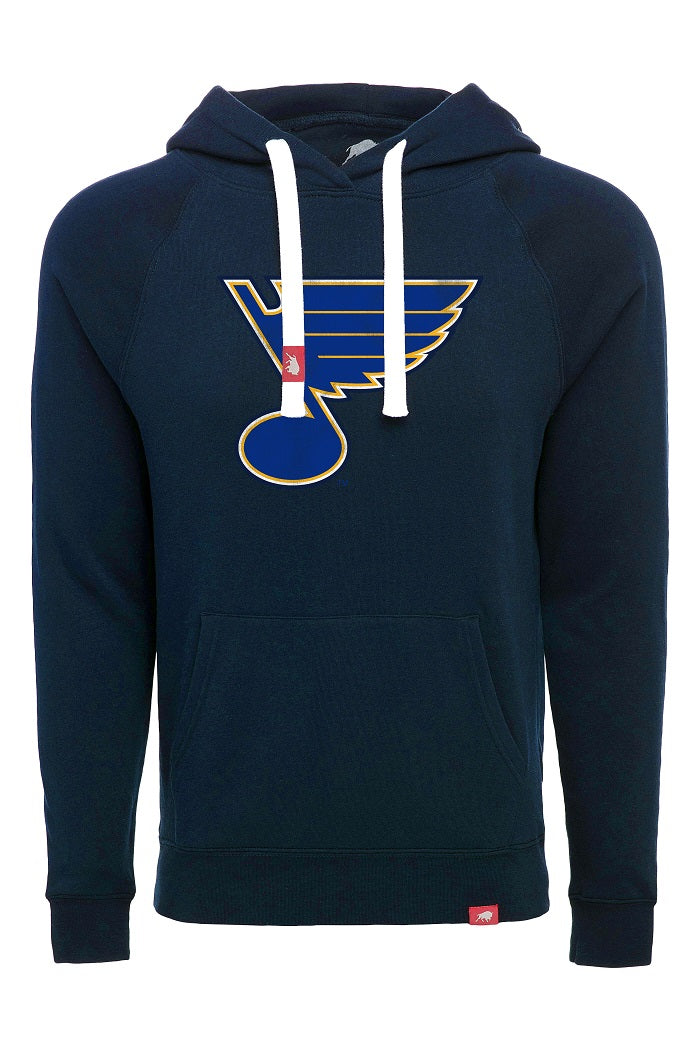 ST. LOUIS BLUES SPORTIQE NOTE OLSEN HOODIE - NAVY