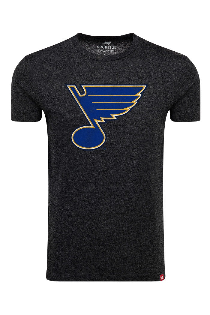 ST. LOUIS BLUES SPORTIQE NOTE COMFY TEE - BLACK