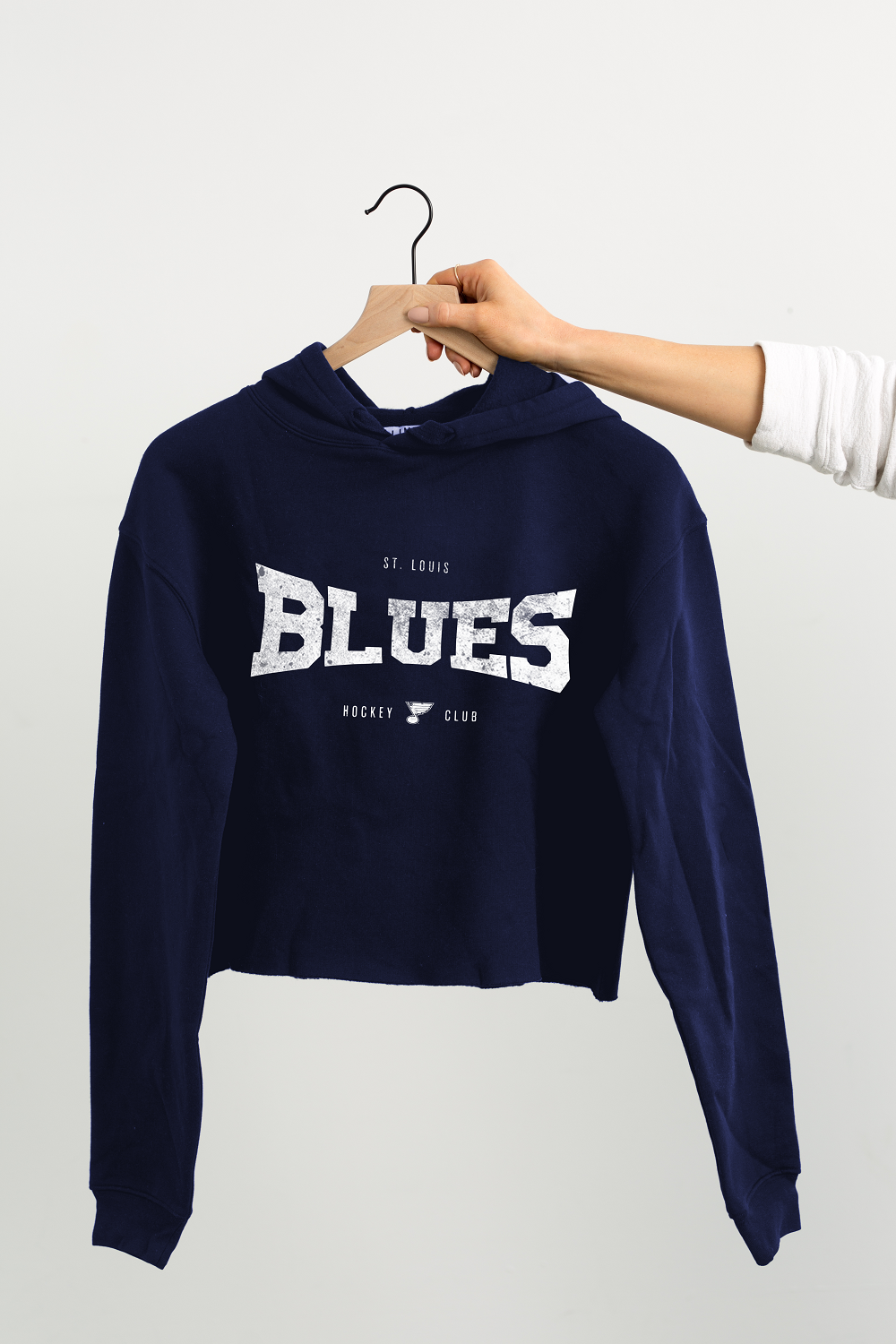 ST. LOUIS BLUES LINE CHANGE HOCKEY CROP HOODIE - NAVY Hoodie Line Change