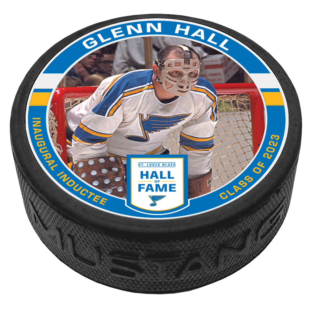 ST. LOUIS BLUES GLENN HALL - HALL OF FAME PUCK Puck Mustang Products