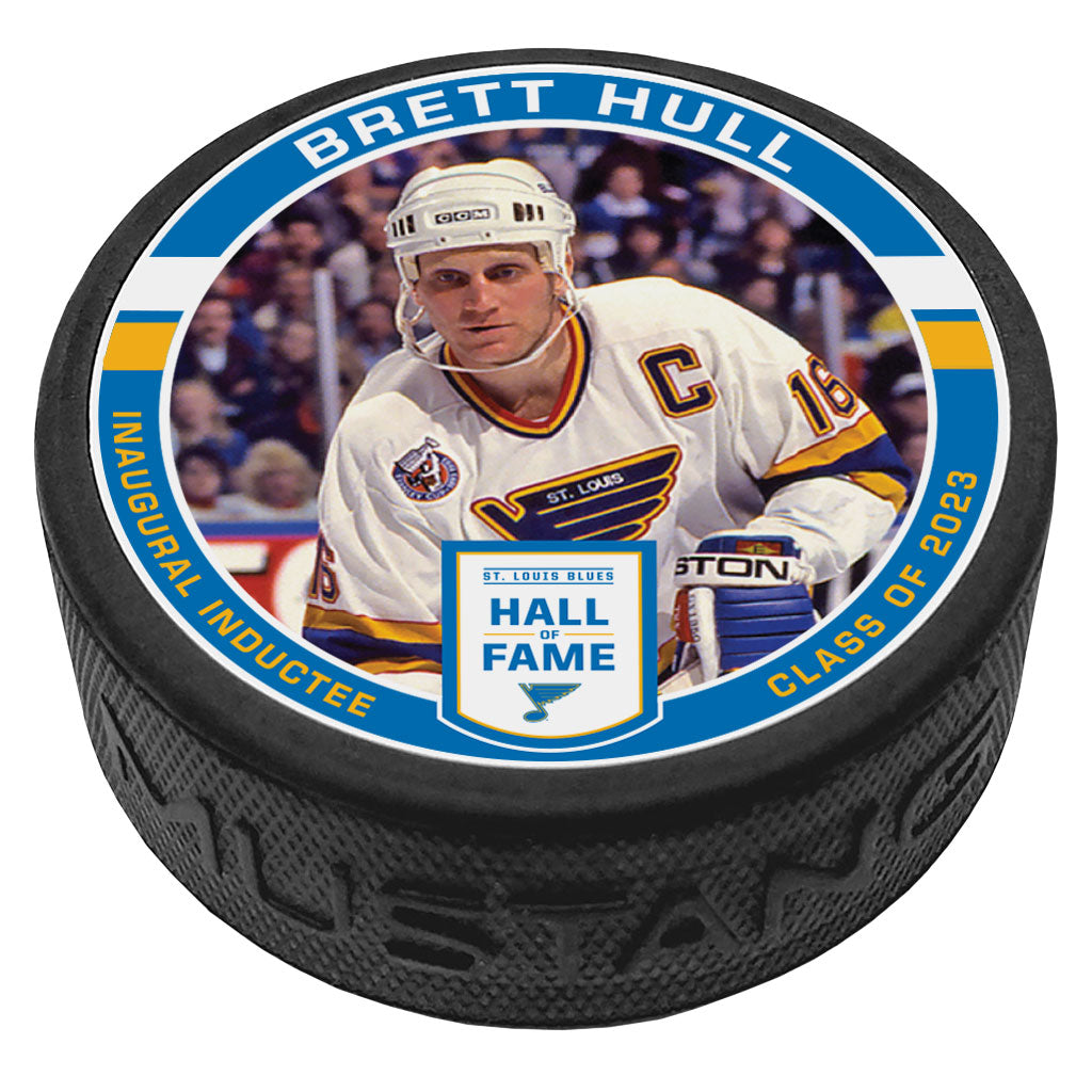 ST. LOUIS BLUES HULL HALL OF FAME PUCK Puck Mustang Products