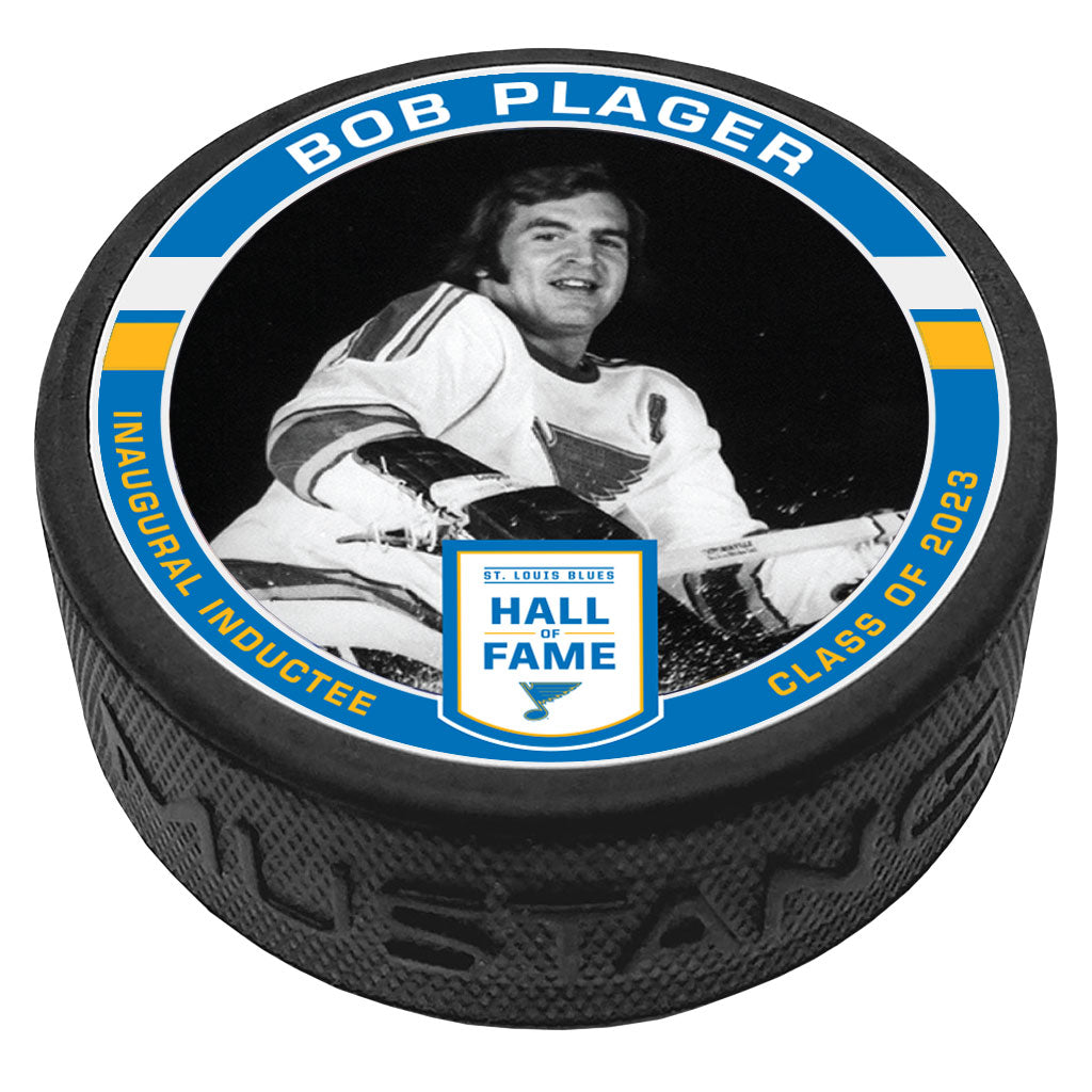 ST. LOUIS BLUES BOB PLAGER HALL OF FAME PUCK Puck Mustang Products