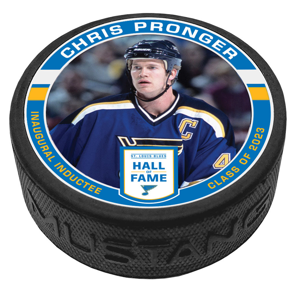ST. LOUIS BLUES PRONGER HALL OF FAME PUCK Puck Mustang Products