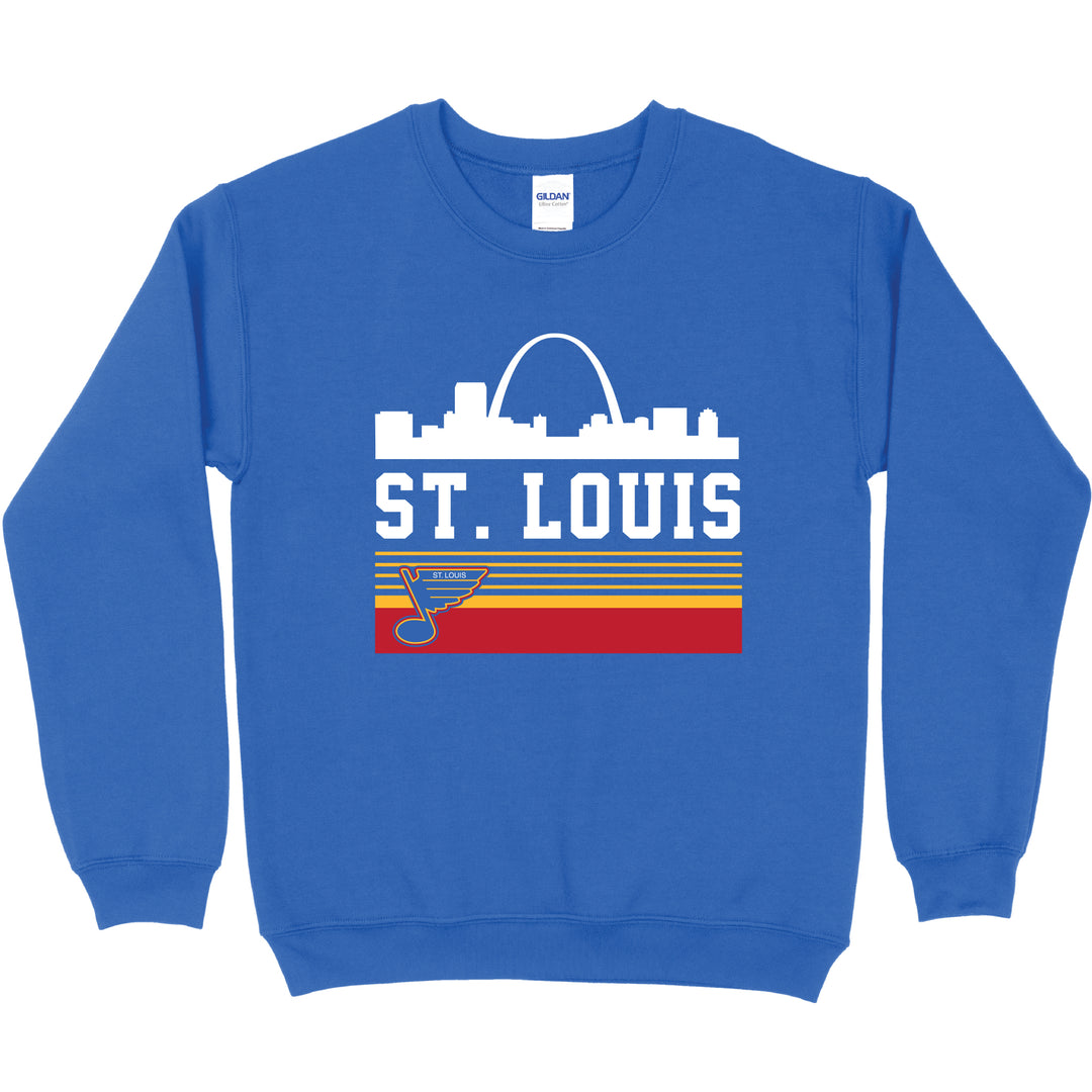 ST. LOUIS BLUES SKYLINE SERIES SIX RETRO CREW - ROYAL Sweatshirt Series Six
