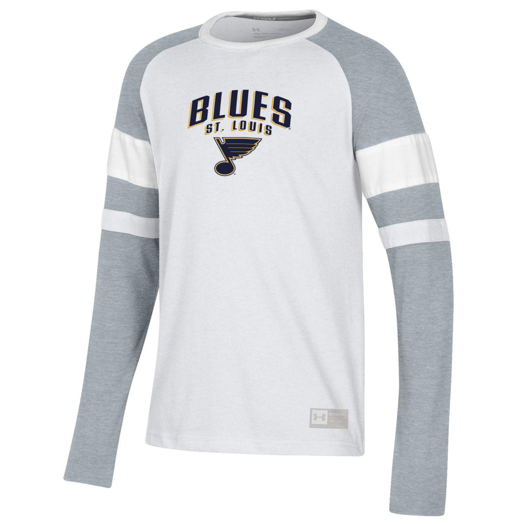 ST. LOUIS BLUES UNDER ARMOUR GAMEDAY LONG SLEEVE TEE - WHITE
