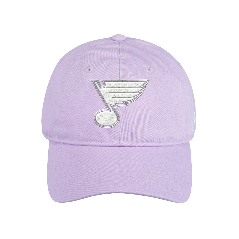 ST. LOUIS BLUES ADIDAS HOCKEY FIGHTS CANCER STRAPBACK HAT - PURPLE