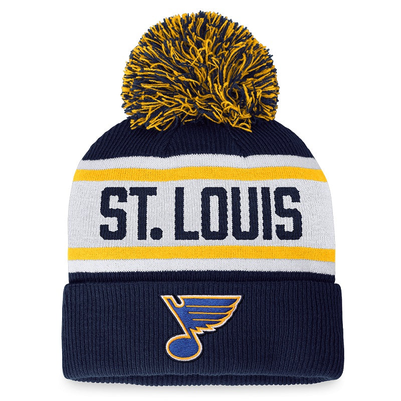 St. Louis Blues Ladies Note Pom Knit Navy/White Knit Fanatics   