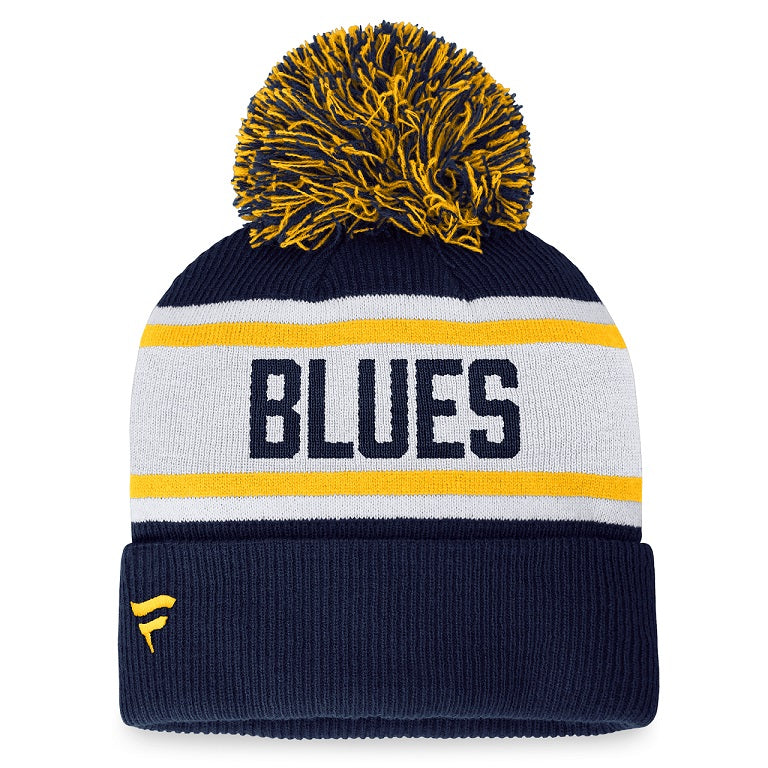 St. Louis Blues Ladies Note Pom Knit Navy/White Knit Fanatics   