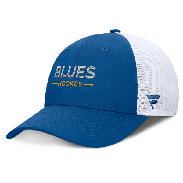 ST. LOUIS BLUES FANATICS AUTHENTIC PRO HOCKEY WORDMARK MESH SNAPBACK - Blue and White Hat Fanatics