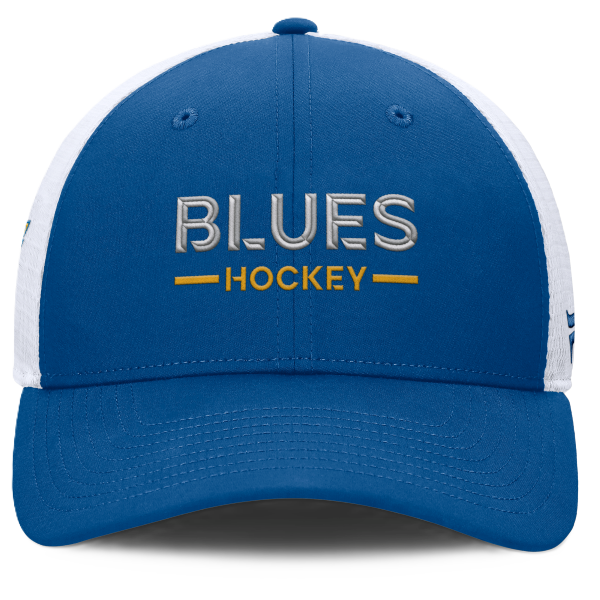 ST. LOUIS BLUES FANATICS AP HOCKEY WORDMARK MESH SNAPBACK - Blue and White Hat Fanatics