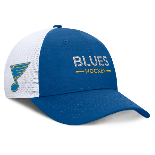 ST. LOUIS BLUES FANATICS AP HOCKEY WORDMARK MESH SNAPBACK - Blue and White Hat Fanatics