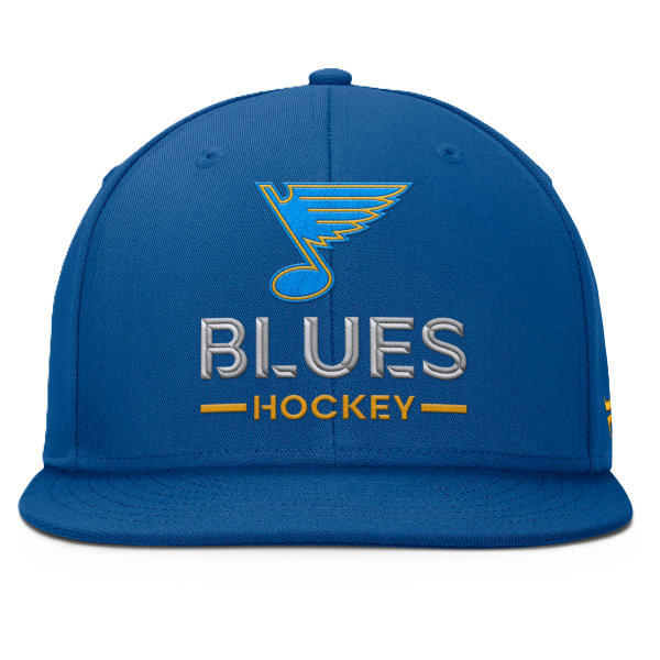 ST. LOUIS BLUES FANATICS AP NEW NOTE WORKMARK ADJUSTABLE SNAPBACK - Blue Hat Fanatics