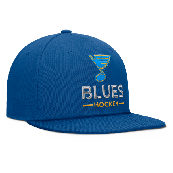 ST. LOUIS BLUES FANATICS AP NEW NOTE WORKMARK ADJUSTABLE SNAPBACK - Blue Hat Fanatics