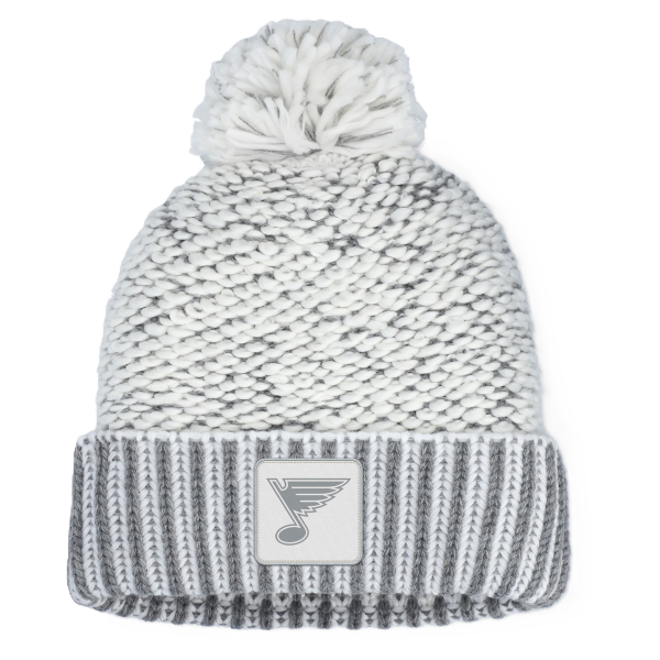 ST. LOUIS BLUES FANATICS AP TONAL POM KNIT HAT - Black and White Knit Fanatics