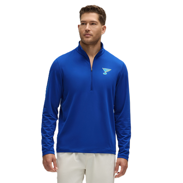 ST. LOUIS BLUES LULULEMON SOFT JERSEY 1/4 ZIP - ROYAL