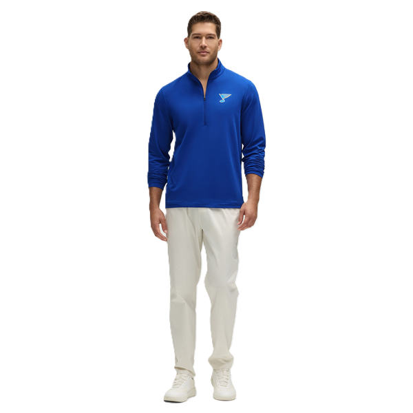 ST. LOUIS BLUES LULULEMON SOFT JERSEY 1/4 ZIP - ROYAL