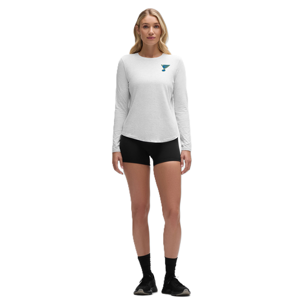 ST. LOUIS BLUES LULULEMON NOTE LOGO LOVE LONG SLEEVE TEE - STEEL HEATHER Women's T-Shirt Lululemon