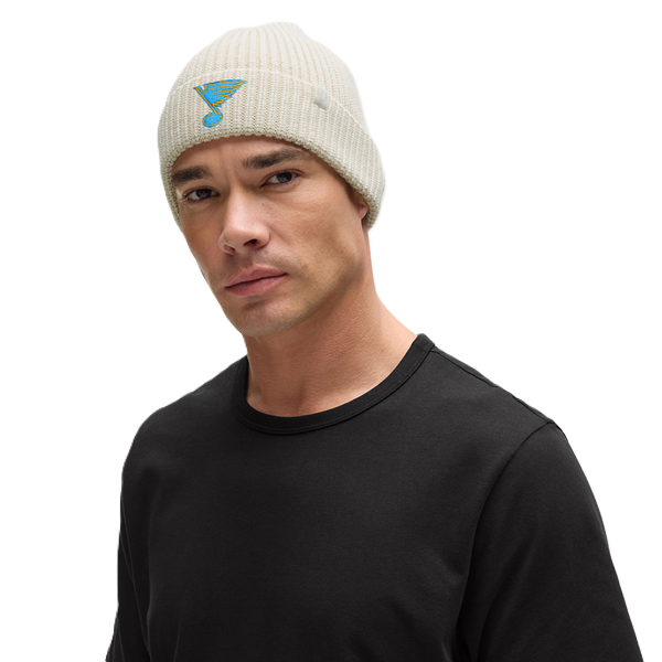 ST. LOUIS BLUES LULULEMON NOTE LOGO KNIT BEANIE - NATURAL KNITS STL Authentics