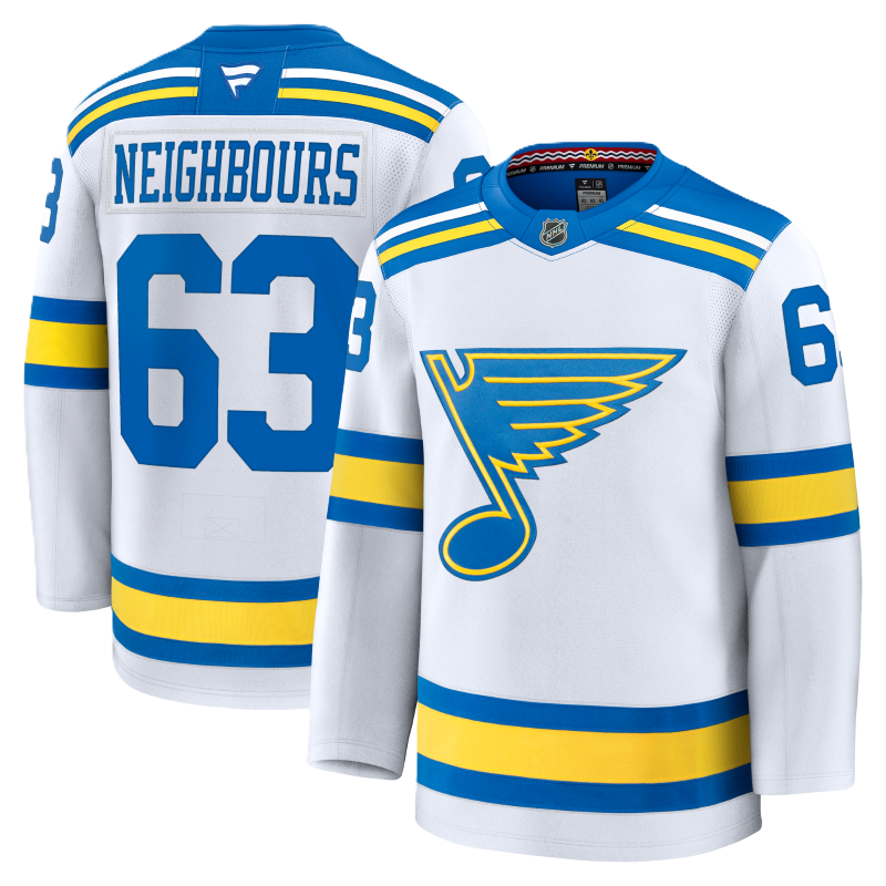 ST. LOUIS BLUES FANATICS PREMIUM ROAD JERSEY - NEIGHBOURS #63 Jersey Fanatics
