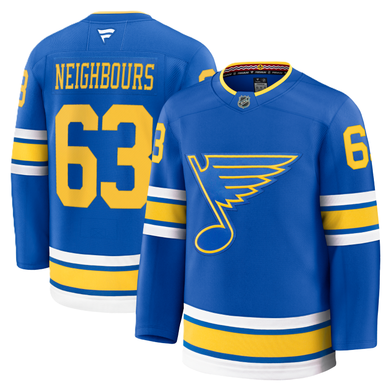 ST. LOUIS BLUES FANATICS PREMIUM HOME JERSEY - NEIGHBOURS #63 Jersey Fanatics