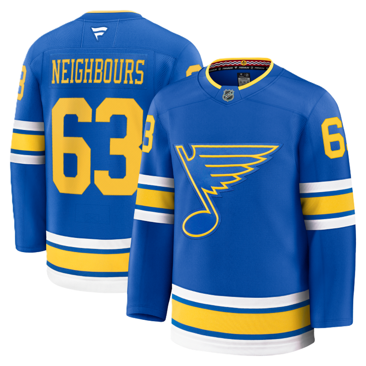 ST. LOUIS BLUES FANATICS PREMIUM HOME JERSEY - NEIGHBOURS #63 Jersey Fanatics